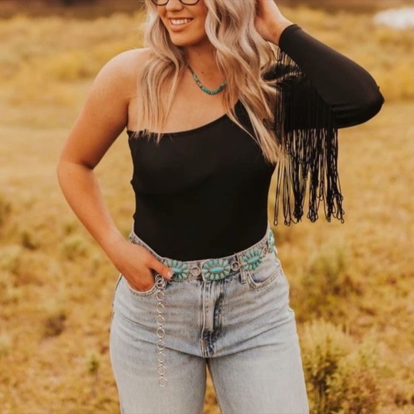 Western Boho Cold Shoulder Top - Picture 1 of 4